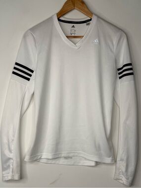 Adidas Womans Long-Sleeve V-Neck Running Shirt Size S